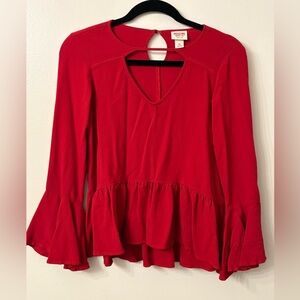 Mossimo Supply Co. Scarlet Ruffle Sleeve Top